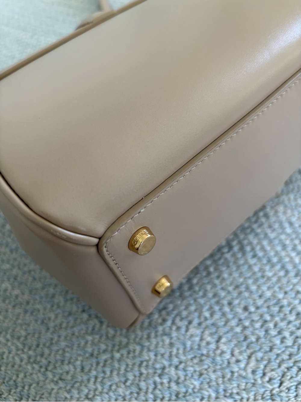 Celine Taupe Leather Top-Handle Shoulder Bag with Gold Hardware - Picture 10 of 10
